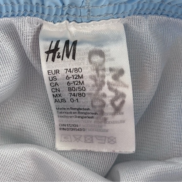 ⭒ 6-12M H&M Light Blue Swim Shorts Dinosaur Print Elastic Band Vibrant Colors ⭒ - Picture 2 of 6